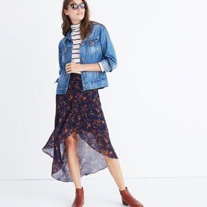 NWT Madewell faux wrap skirt in climbing vine